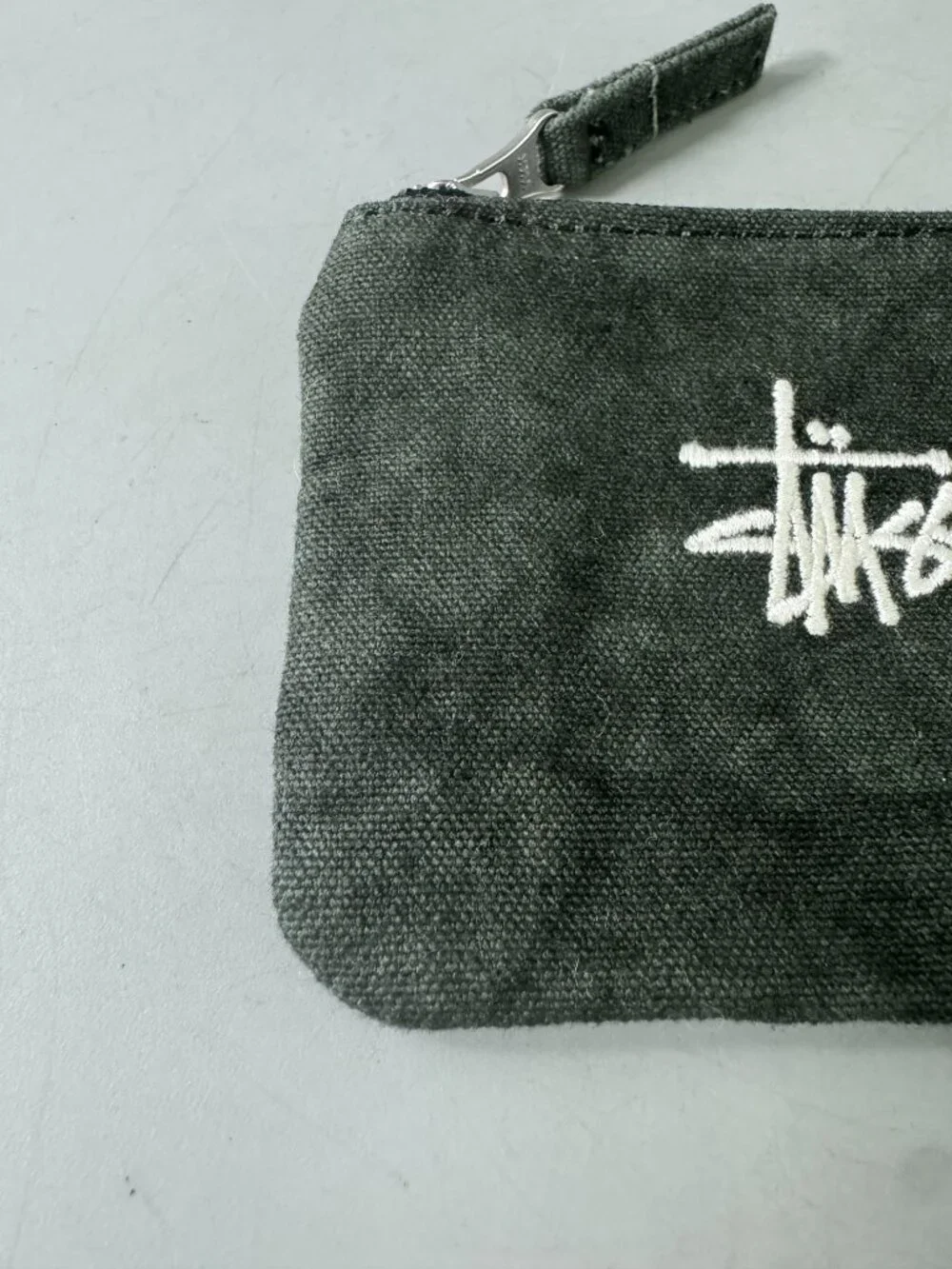 Stussy Unisex Canvas Coin Pouch Washed Black
